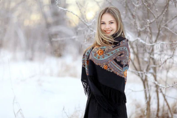 Russian girl in black clothes