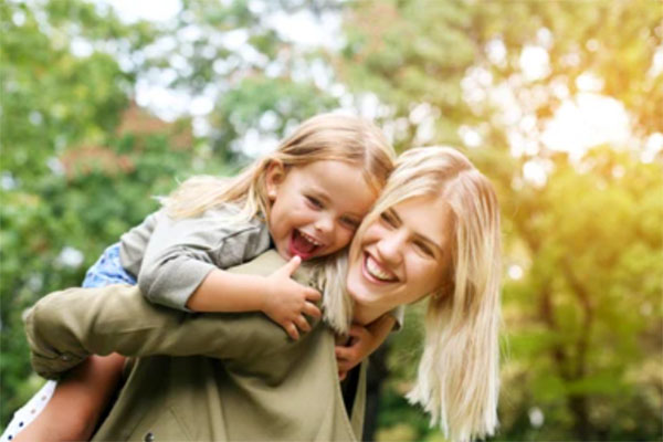 russian woman and child